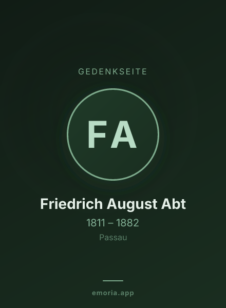Gedenkportrait von Friedrich August Abt