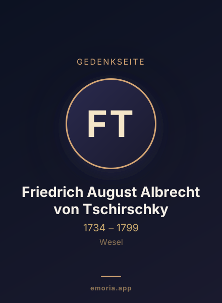 Gedenkportrait von Friedrich August Albrecht von Tschirschky