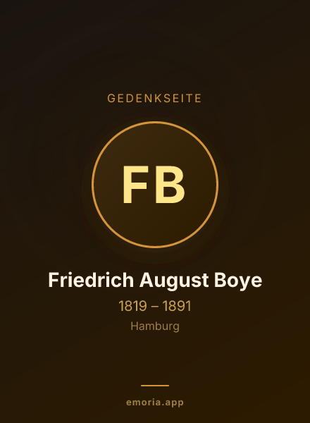 Gedenkportrait von Friedrich August Boye