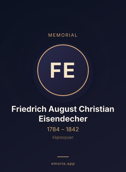 Memorial portrait of Friedrich August Christian Eisendecher