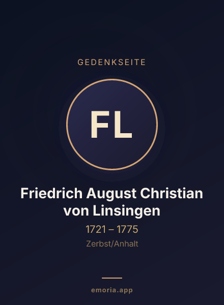 Gedenkportrait von Friedrich August Christian von Linsingen