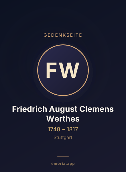Gedenkportrait von Friedrich August Clemens Werthes