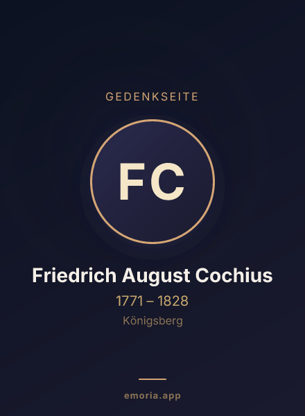 Gedenkportrait von Friedrich August Cochius