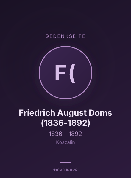 Gedenkportrait von Friedrich August Doms (1836-1892)
