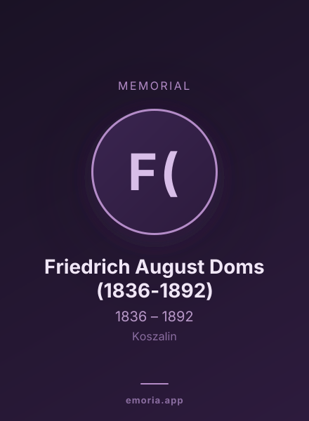 Memorial portrait of Friedrich August Doms (1836-1892)