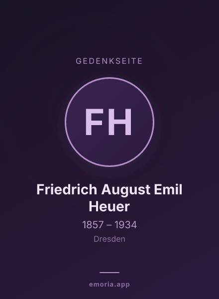 Gedenkportrait von Friedrich August Emil Heuer