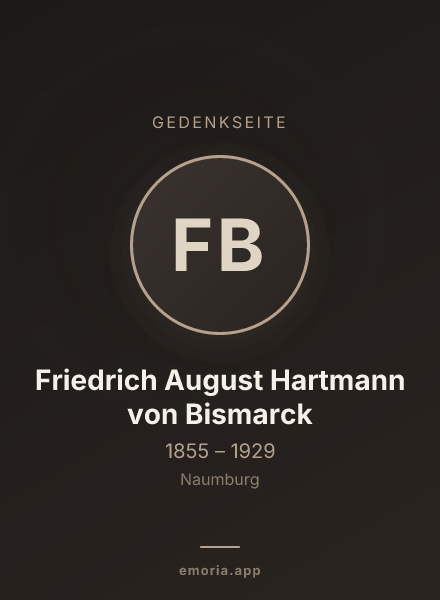 Gedenkportrait von Friedrich August Hartmann von Bismarck