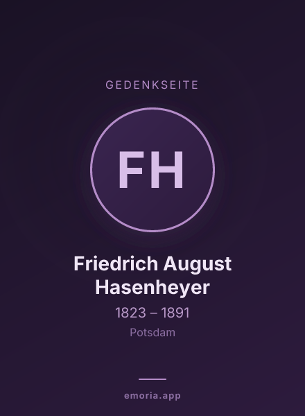 Gedenkportrait von Friedrich August Hasenheyer
