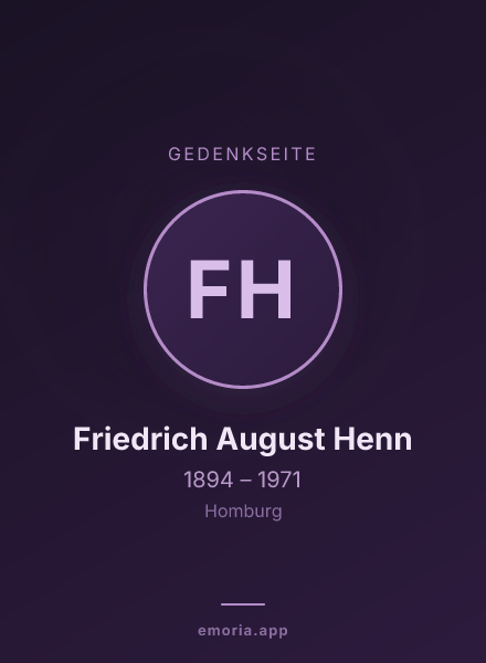 Gedenkportrait von Friedrich August Henn