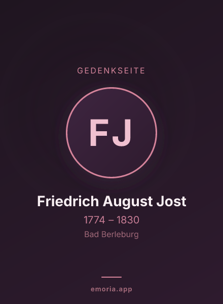 Gedenkportrait von Friedrich August Jost