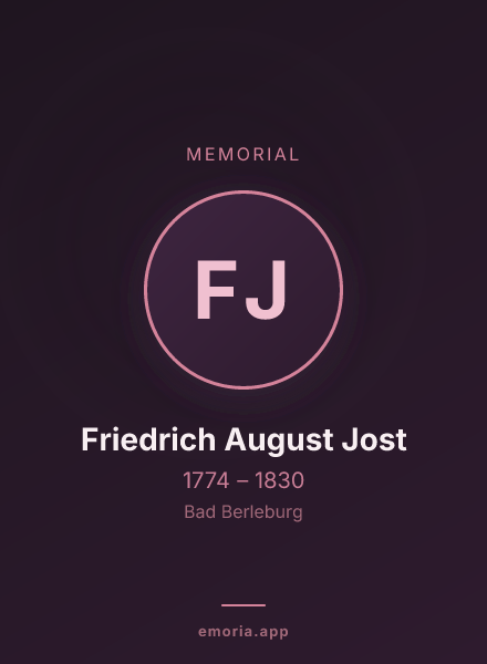 Memorial portrait of Friedrich August Jost