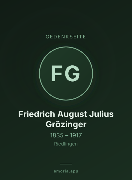 Gedenkportrait von Friedrich August Julius Grözinger