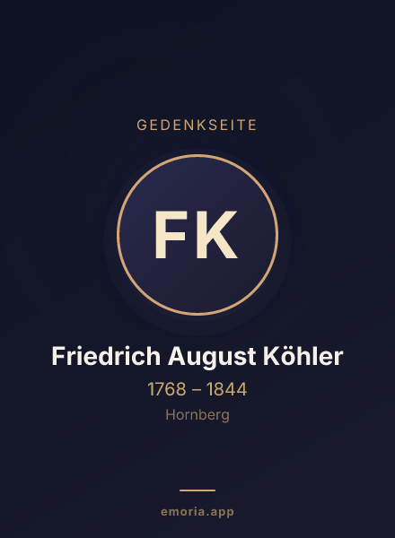 Gedenkportrait von Friedrich August Köhler