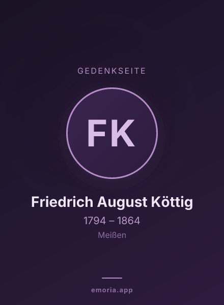 Gedenkportrait von Friedrich August Köttig