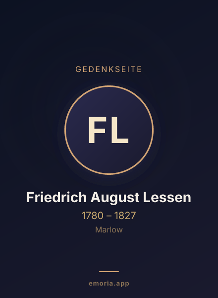Gedenkportrait von Friedrich August Lessen