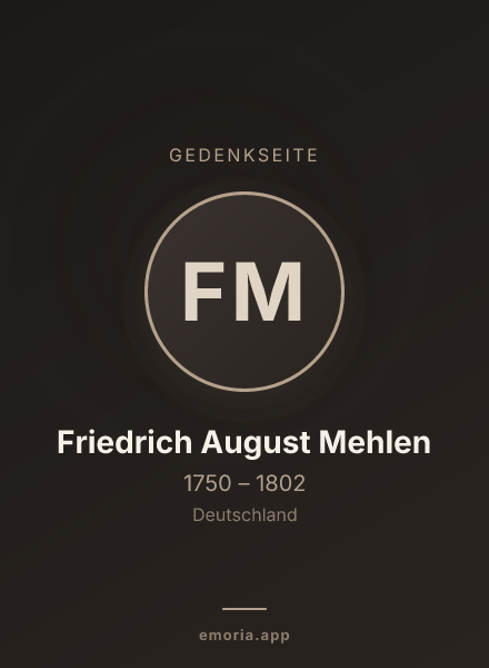 Gedenkportrait von Friedrich August Mehlen