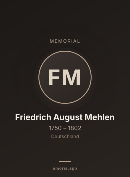 Memorial portrait of Friedrich August Mehlen