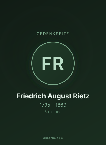 Gedenkportrait von Friedrich August Rietz
