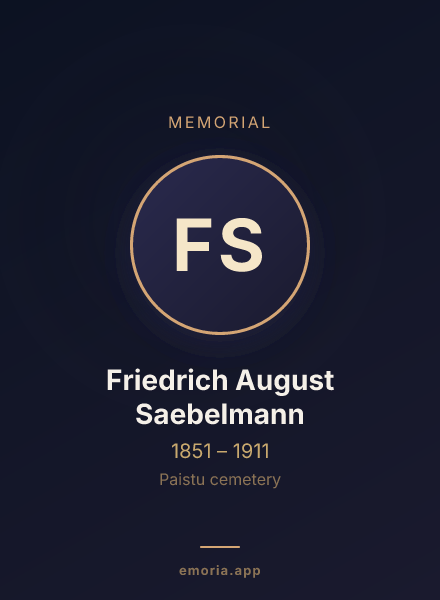 Memorial portrait of Friedrich August Saebelmann