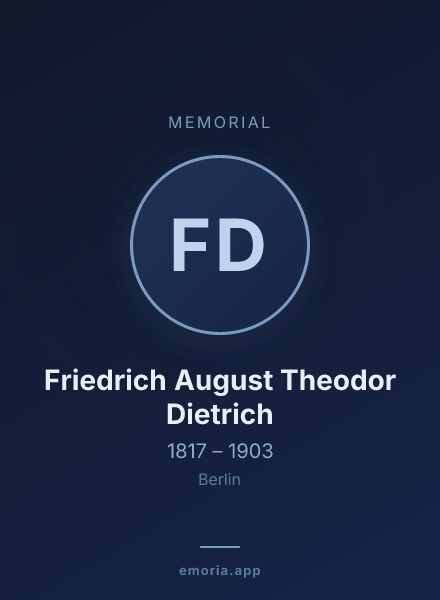 Memorial portrait of Friedrich August Theodor Dietrich