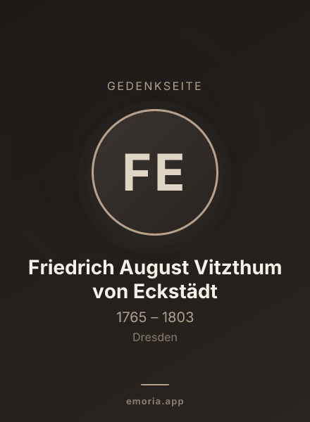 Gedenkportrait von Friedrich August Vitzthum von Eckstädt