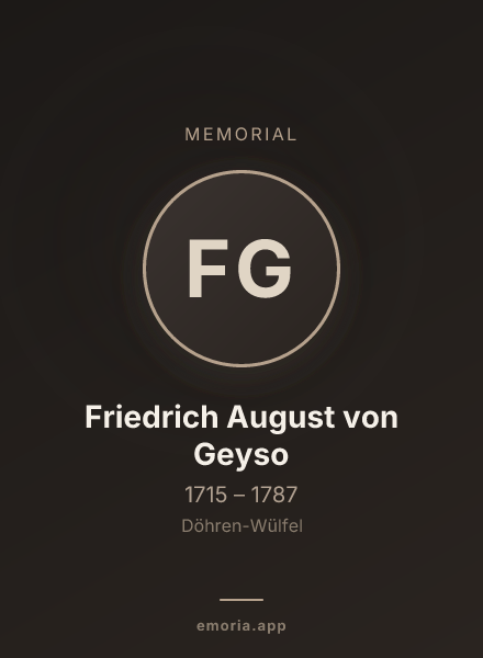 Memorial portrait of Friedrich August von Geyso