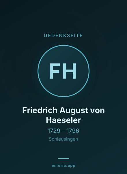 Gedenkportrait von Friedrich August von Haeseler