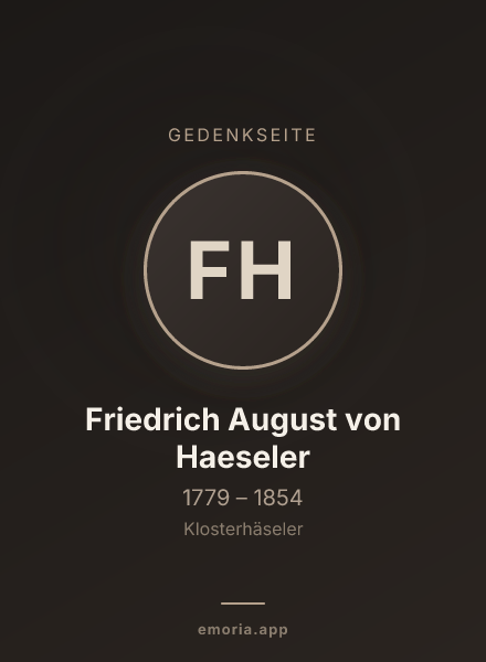 Gedenkportrait von Friedrich August von Haeseler