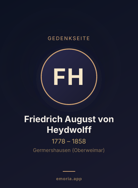 Gedenkportrait von Friedrich August von Heydwolff