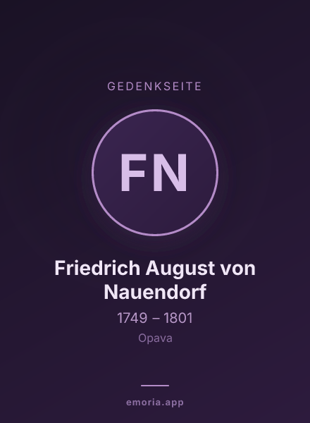 Gedenkportrait von Friedrich August von Nauendorf