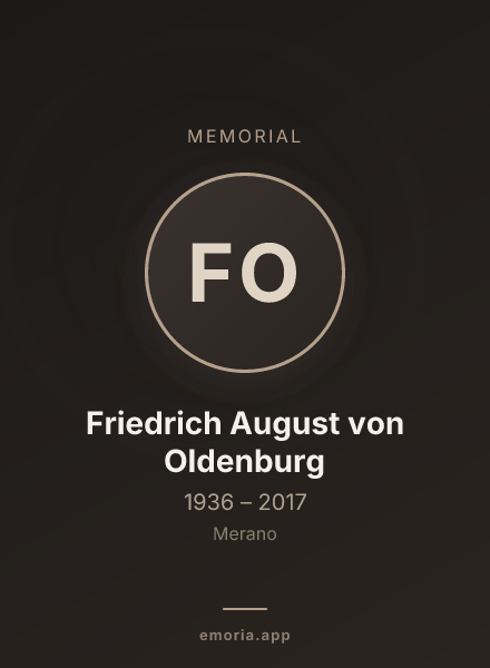 Memorial portrait of Friedrich August von Oldenburg