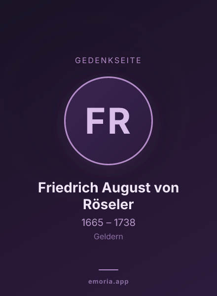 Gedenkportrait von Friedrich August von Röseler