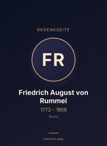 Gedenkportrait von Friedrich August von Rummel