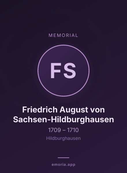 Memorial portrait of Friedrich August von Sachsen-Hildburghausen