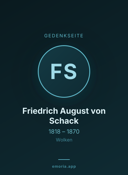 Gedenkportrait von Friedrich August von Schack