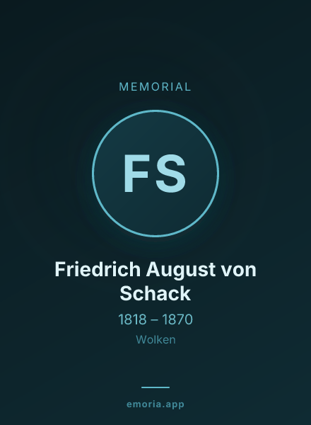 Memorial portrait of Friedrich August von Schack