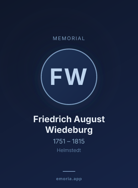 Memorial portrait of Friedrich August Wiedeburg