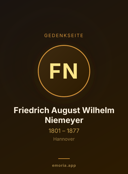 Gedenkportrait von Friedrich August Wilhelm Niemeyer