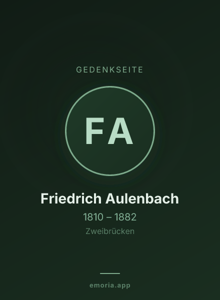 Gedenkportrait von Friedrich Aulenbach