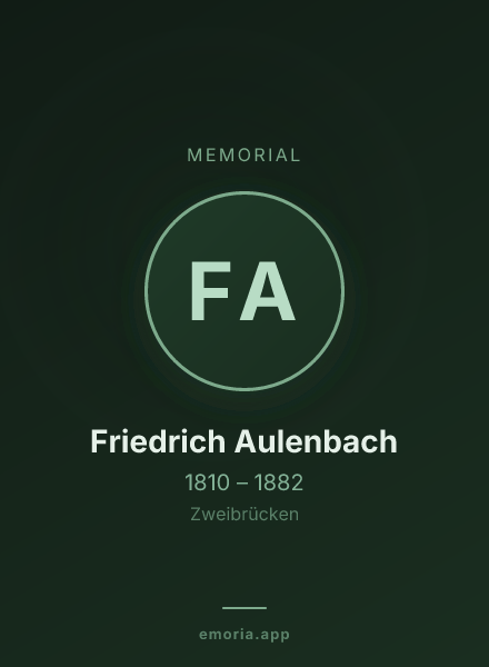 Memorial portrait of Friedrich Aulenbach