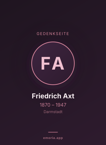 Gedenkportrait von Friedrich Axt