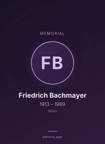 Memorial portrait of Friedrich Bachmayer