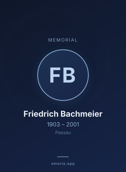 Memorial portrait of Friedrich Bachmeier