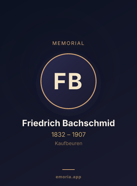 Memorial portrait of Friedrich Bachschmid