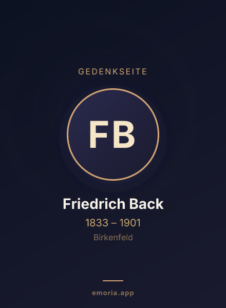 Gedenkportrait von Friedrich Back