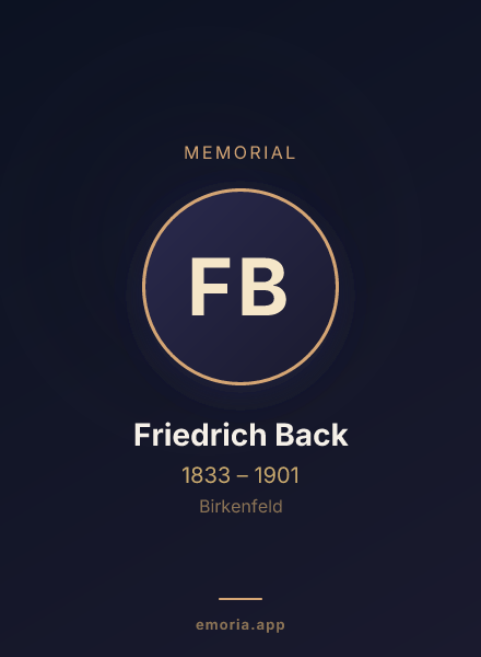 Memorial portrait of Friedrich Back