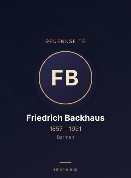 Gedenkportrait von Friedrich Backhaus