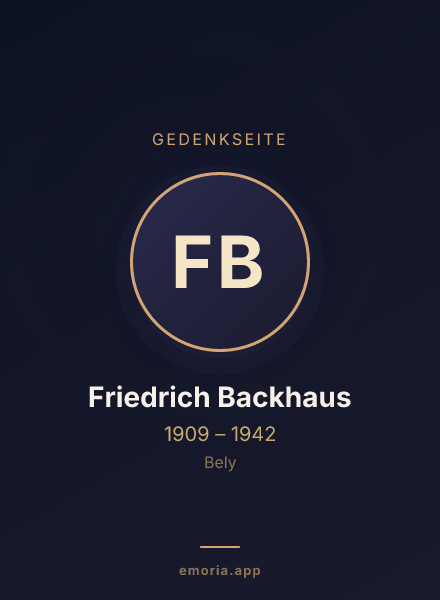 Gedenkportrait von Friedrich Backhaus