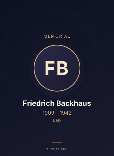 Memorial portrait of Friedrich Backhaus