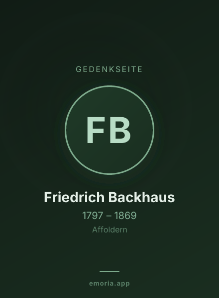 Gedenkportrait von Friedrich Backhaus